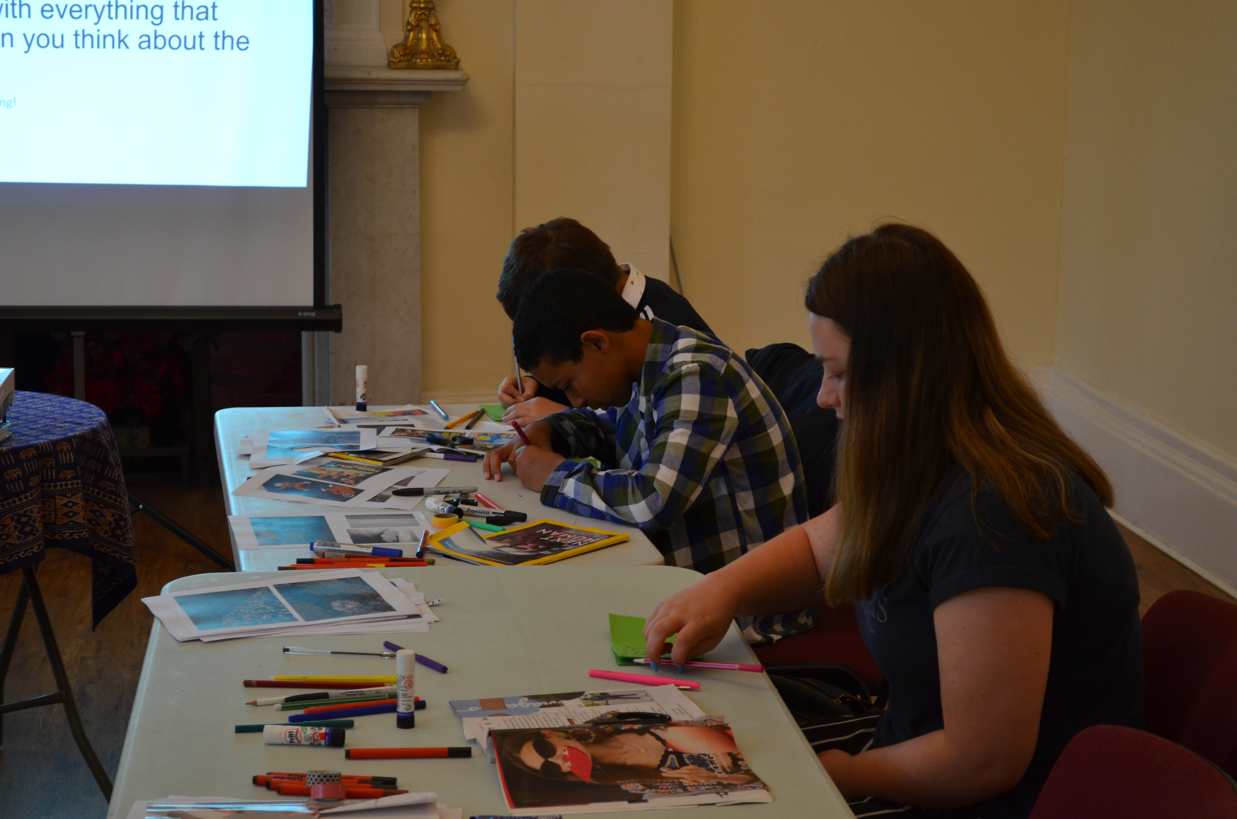 Creating zines as part of a Young Media Voices day