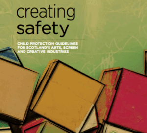 Creating safety in the arts graphic with illustrations of coloured blocks