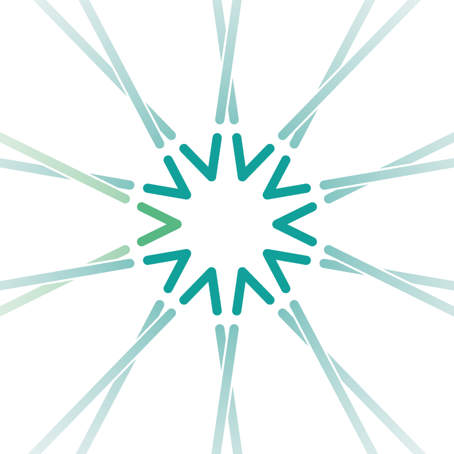 A graphic in green showing the Children in Scotland icon '>' in a circle with the points facing inwards, with lines casting off in a lighter shade. The background is white.