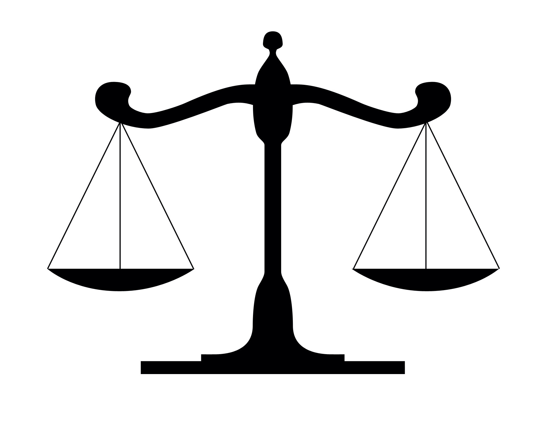 An icon of black balancing scales