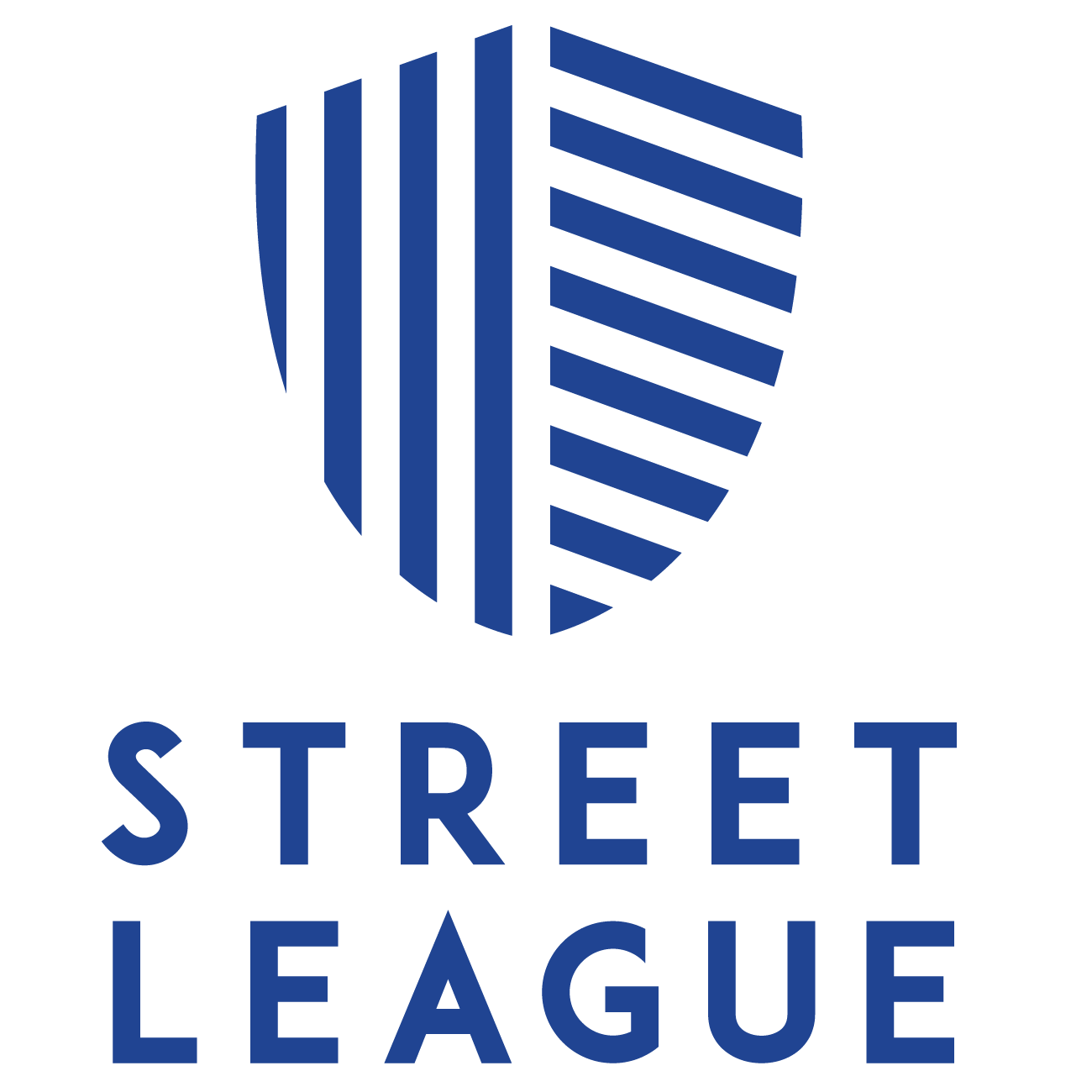Street League Logo, picture of a shield in navy.