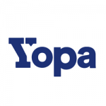 The word Yopa in dark blue text on a white background