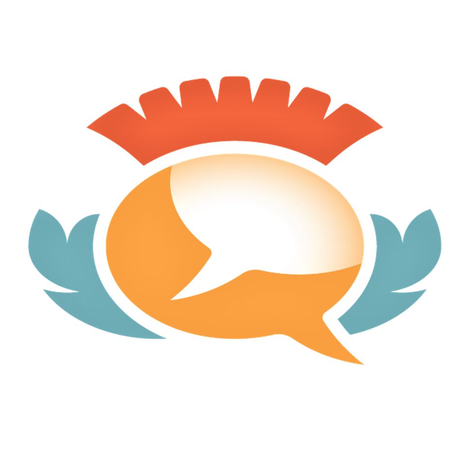 The image shows the Time to Talk logo which features a thistle, with the head being a speech bubble