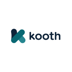 Logo for Kooth. A green K with Kooth in black text.