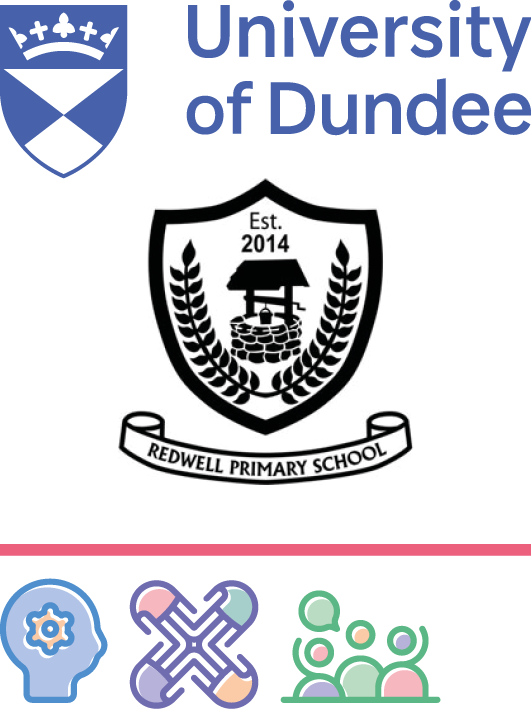 Logo: University of Dundee and Redwell Primary School Themes: Behaviours, Inclusion & Diversity, Participation