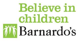 Barnardo's logo. Believe in children
