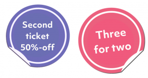 Multi-buy offer stickers together