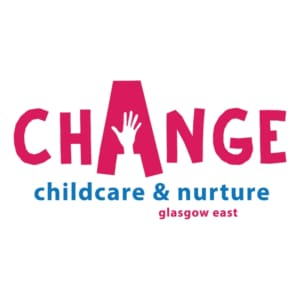 Logo with text 'Change' childcare & nurture glasgow east.